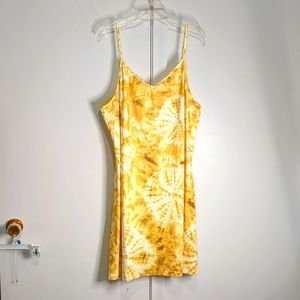 Yellow tie dye summer tank dress size one XL SHEIN CURVE
